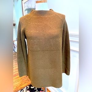 J Jill funnel neck olive green tunic sweater